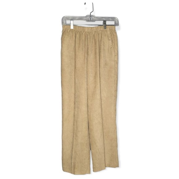 Alfred Dunner Petite Tan Straight Leg Pants w/ Elastic Waistband Size 10P - Picture 1 of 14